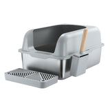 DS BD Stainless Steel Cat Litter XL Pet Toilet Metal Pan Clean 20L with Scoop