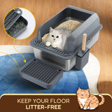 DS BD Stainless Steel Cat Litter XL High Enclosed Pan Scoop 20L with Filter
