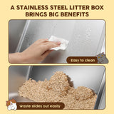 DS BD Stainless Steel Cat Litter XL High Enclosed Pan Scoop 20L with Filter