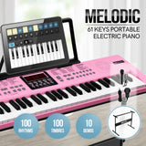 DS BD 61 Key Electronic Pink Standard Portable Piano Music Adjustable Stand