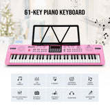 DS BD 61 Key Electronic Pink Standard Portable Piano Music Adjustable Stand