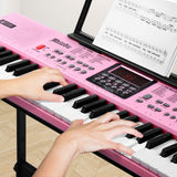 DS BD 61 Key Electronic Pink Standard Portable Piano Music Adjustable Stand