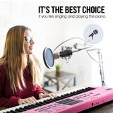 DS BD 61 Key Electronic Pink Standard Portable Piano Music Adjustable Stand