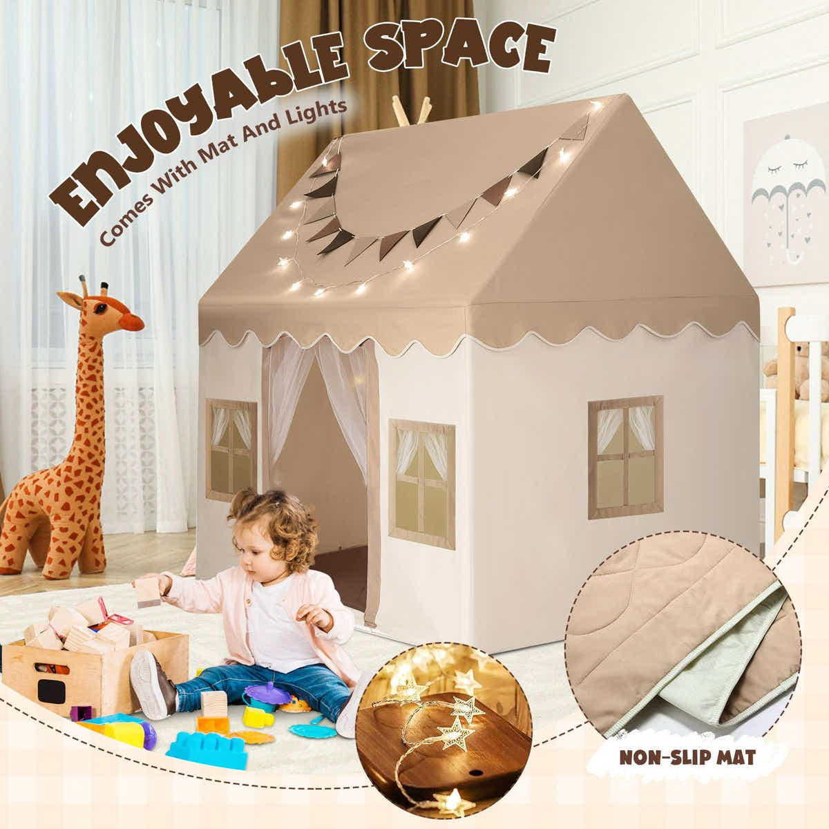 DS BD Kids Tent Playroom Princess Castle House Activity Centre Gift Mat