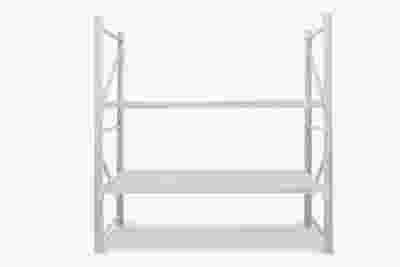 2-Layer Longspan Shelving Grey White - 2 M