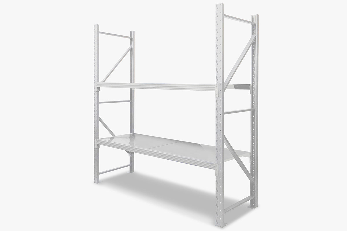 Longspan Shelving 2M - Main Bay 2 Layer Grey White