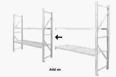 2-Layer Longspan Shelving Add-On Grey White – 2 M