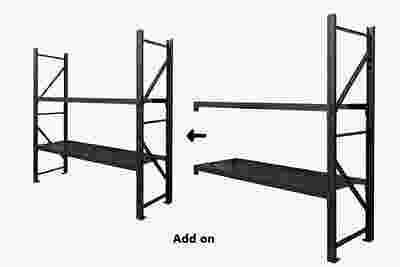 2-Layer Longspan Shelving Add-On Black – 2 M