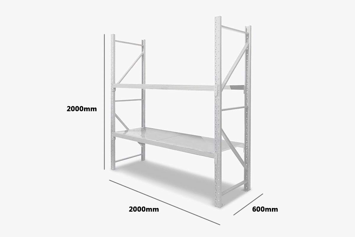 Longspan Shelving 2M - Main Bay 2 Layer Grey White