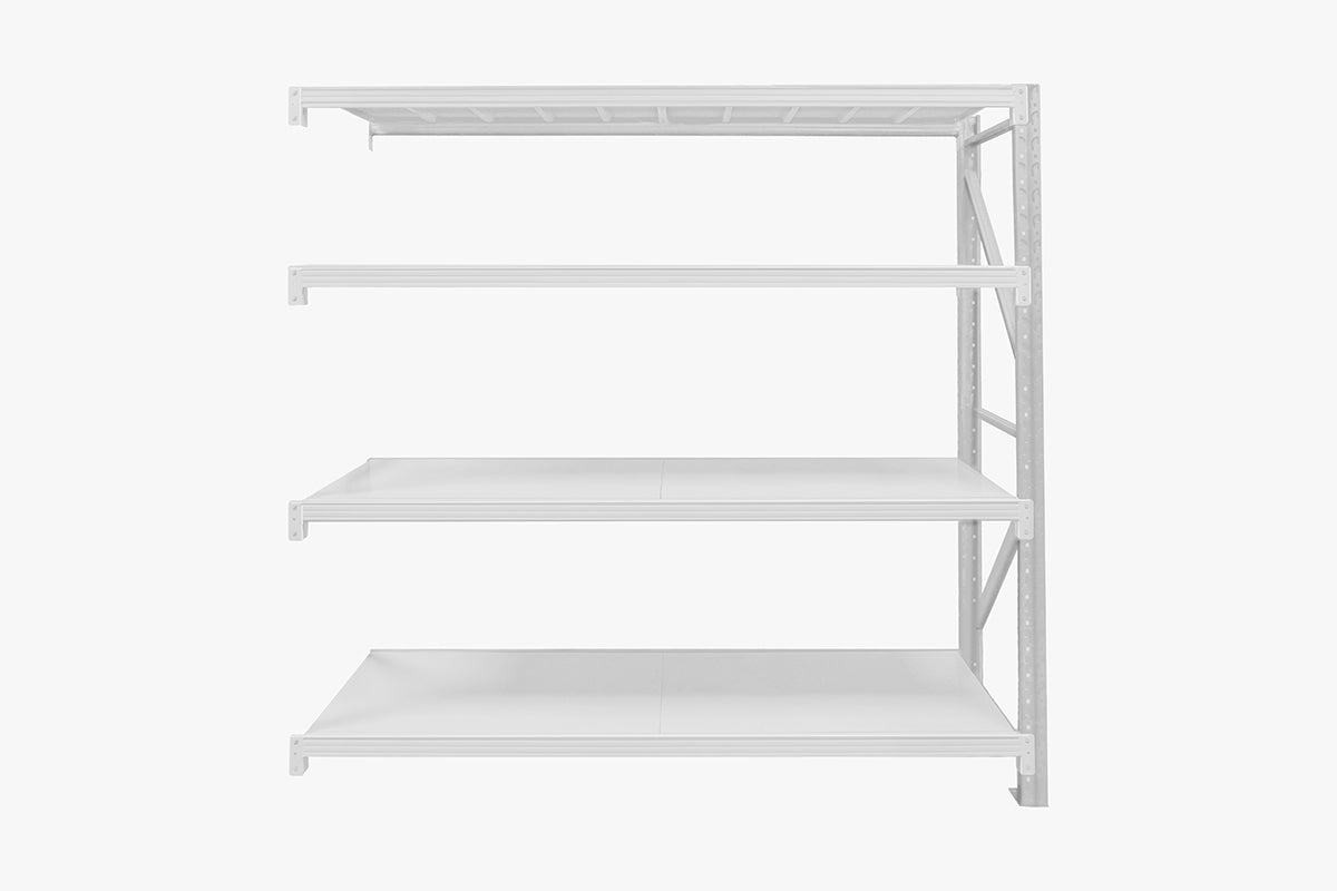 Longspan Shelving 1.5M - Add-on Bay 4 Layer Grey White