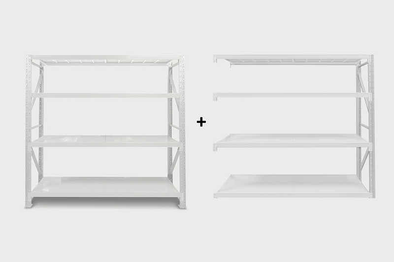 4-Layer Longspan Shelving Grey White - 1.5 M