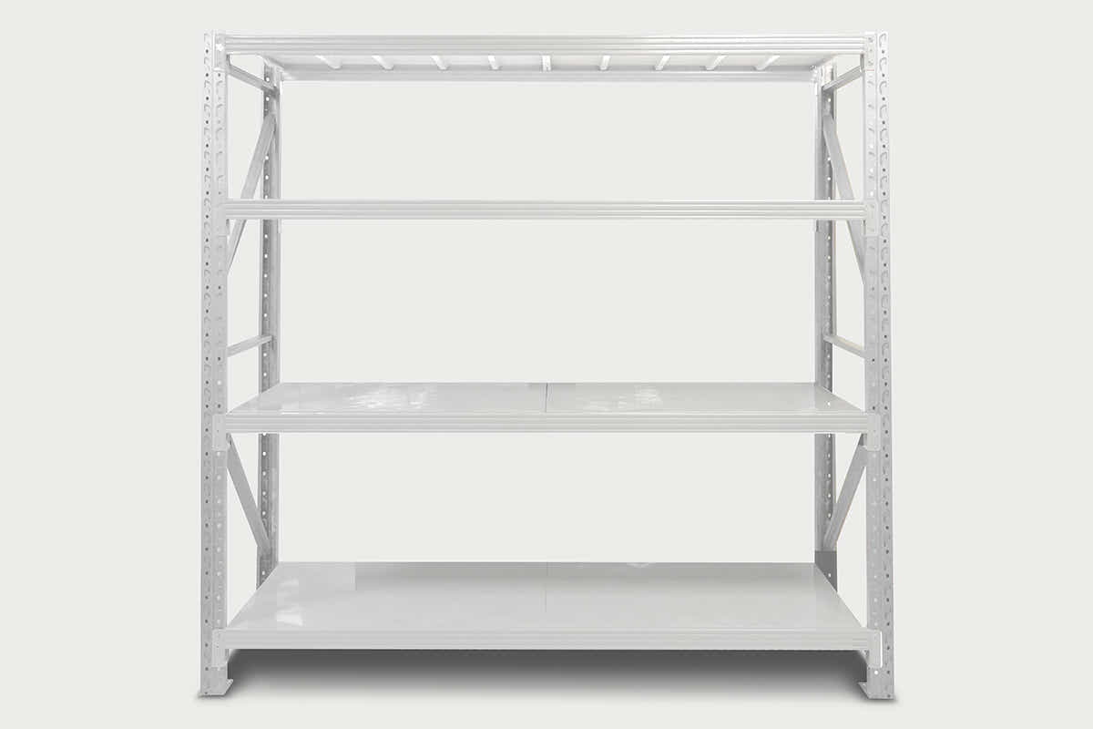 4-Layer Longspan Shelving Grey White - 1.5 M