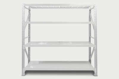 4-Layer Longspan Shelving Grey White - 1.5 M
