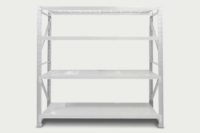 4-Layer Longspan Shelving Grey White - 2 M