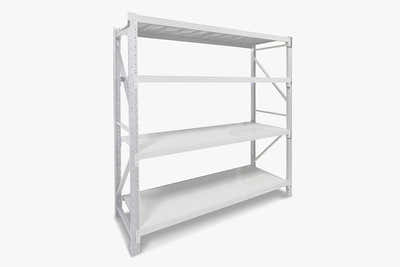 4-Layer Longspan Shelving Grey White - 2 M