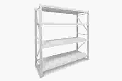 4-Layer Longspan Shelving Grey White - 2 M