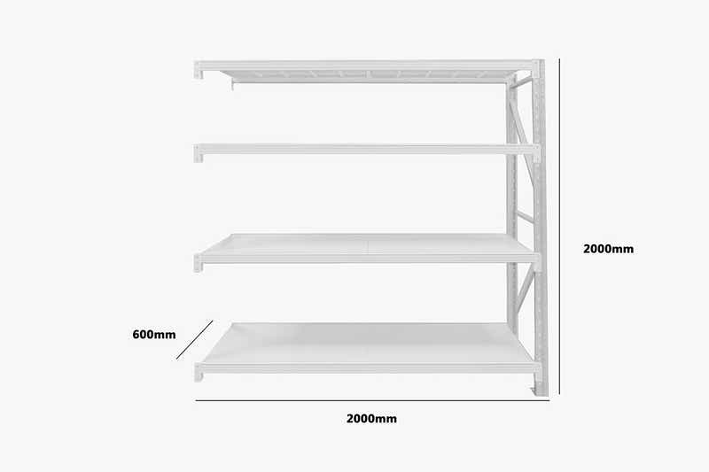 4-Layer Longspan Shelving Add-On Grey White – 2 M