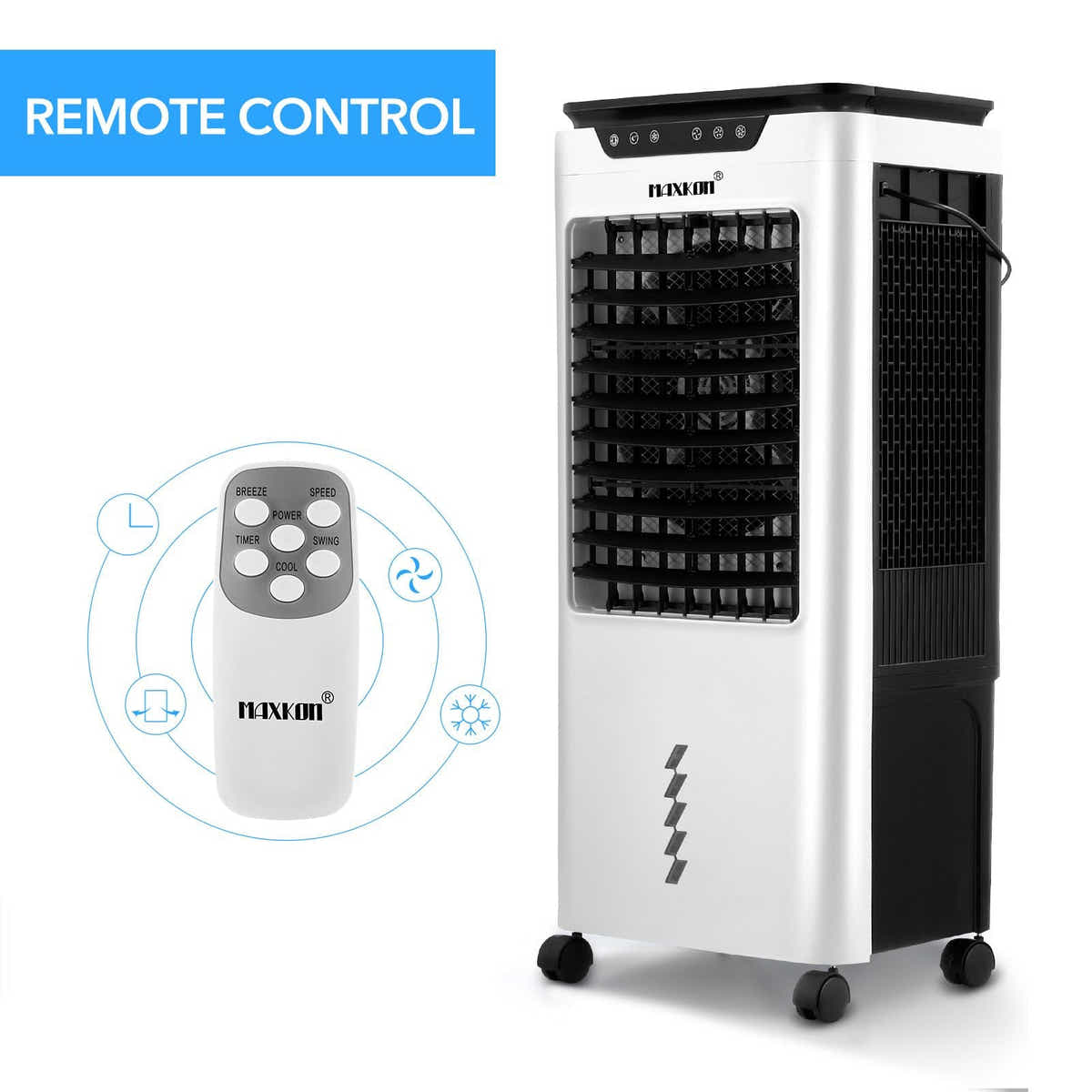 DS BD Maxkon 3 In 1 Evaporative Air Cooler Fan Humidifier 36L Remote Control