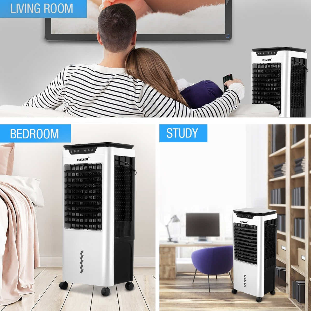 DS BD Maxkon 3 In 1 Evaporative Air Cooler Fan Humidifier 36L Remote Control