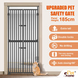 DS BD Retractable Safety Gate Dog Cat Extra Tall Fence 190 to 250cm Black
