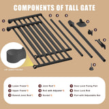 DS BD Retractable Safety Gate Dog Cat Extra Tall Fence 190 to 250cm Black