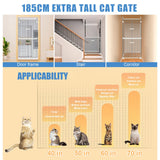 DS BD Pet Safety Gate Dog Cat Safe Guard Extra Tall Fence Kitchen 190 to 250cm