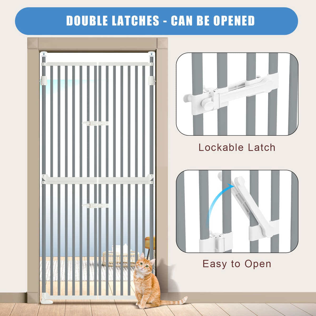 DS BD Pet Safety Gate Dog Cat Safe Guard Extra Tall Fence Kitchen 190 to 250cm
