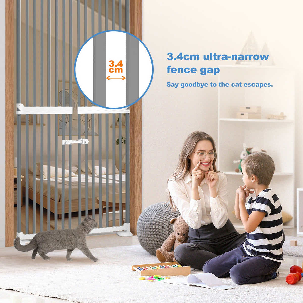 DS BD Pet Safety Gate Dog Cat Safe Guard Extra Tall Fence Kitchen 190 to 250cm