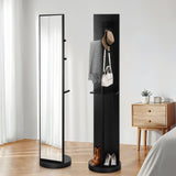 DS BD Full Length Body Mirror Large Tall Floor Free Standing Decor Black Storage