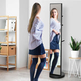 DS BD Full Length Body Mirror Large Tall Floor Free Standing Decor Black Storage