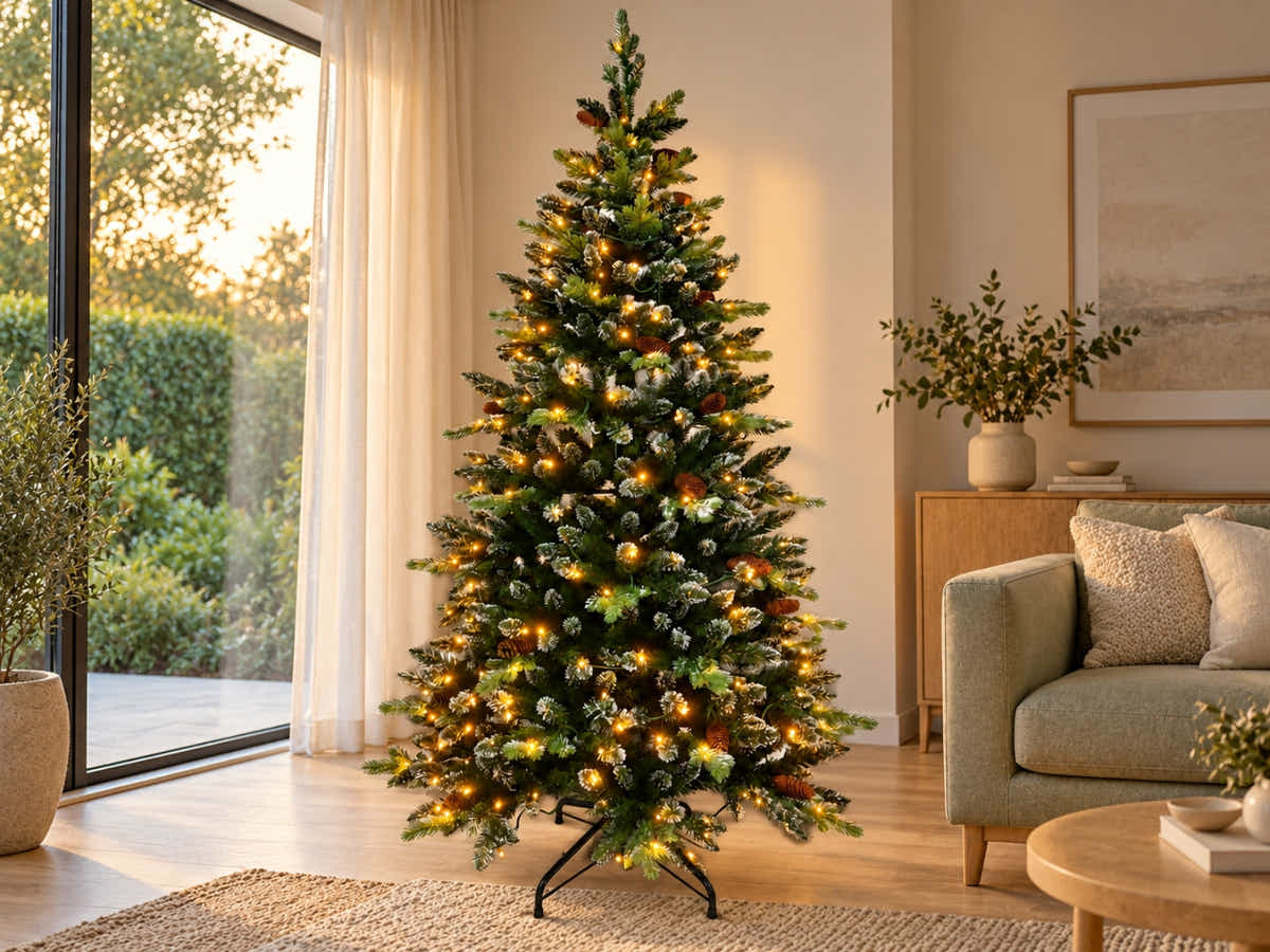 DS Christmas Tree Snow Tips with Lights - 6FT/180cm