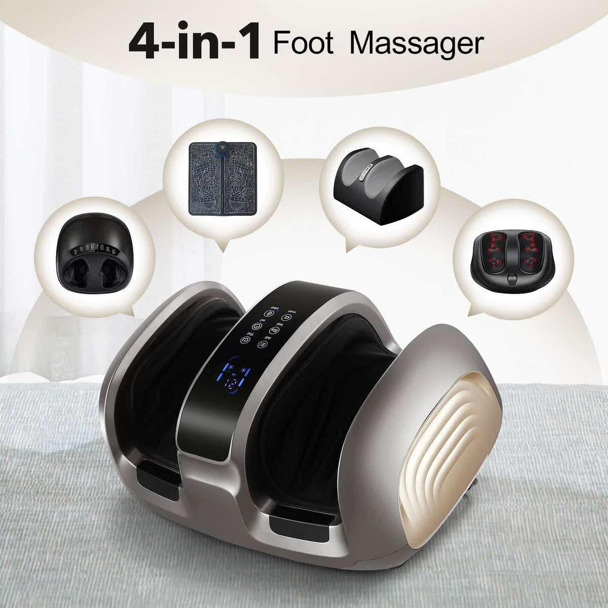DS BD Foot Massager Machine Leg Calf Arm Electric Shiatsu LED Adjustable Bracket