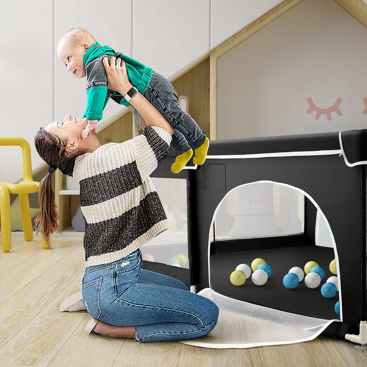 DS BD Baby Playpen Safety Gate Fence Kids Playground Play Walls 150x200cm
