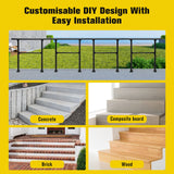 DS BD Stair Handrails Outdoor Steps Rail 2-3 Step Staircase Deck 97x102.5cm