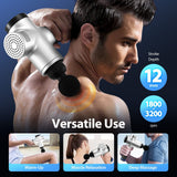 DS BD LED Massage Gun Electric Handheld Back Neck Shoulder 6 Heads 30 Speeds