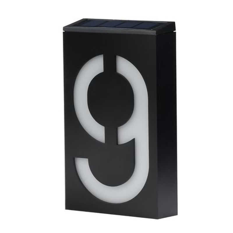 DS BS LED Outdoor Solar House Number Light Sign 9