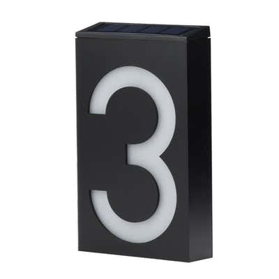 DS BS LED Outdoor Solar House Number Light Sign 8