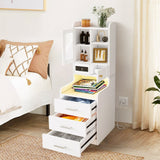 DS BD Table Bookshelf LED Nightstand Lamp Cabinet Wooden with Charging Station