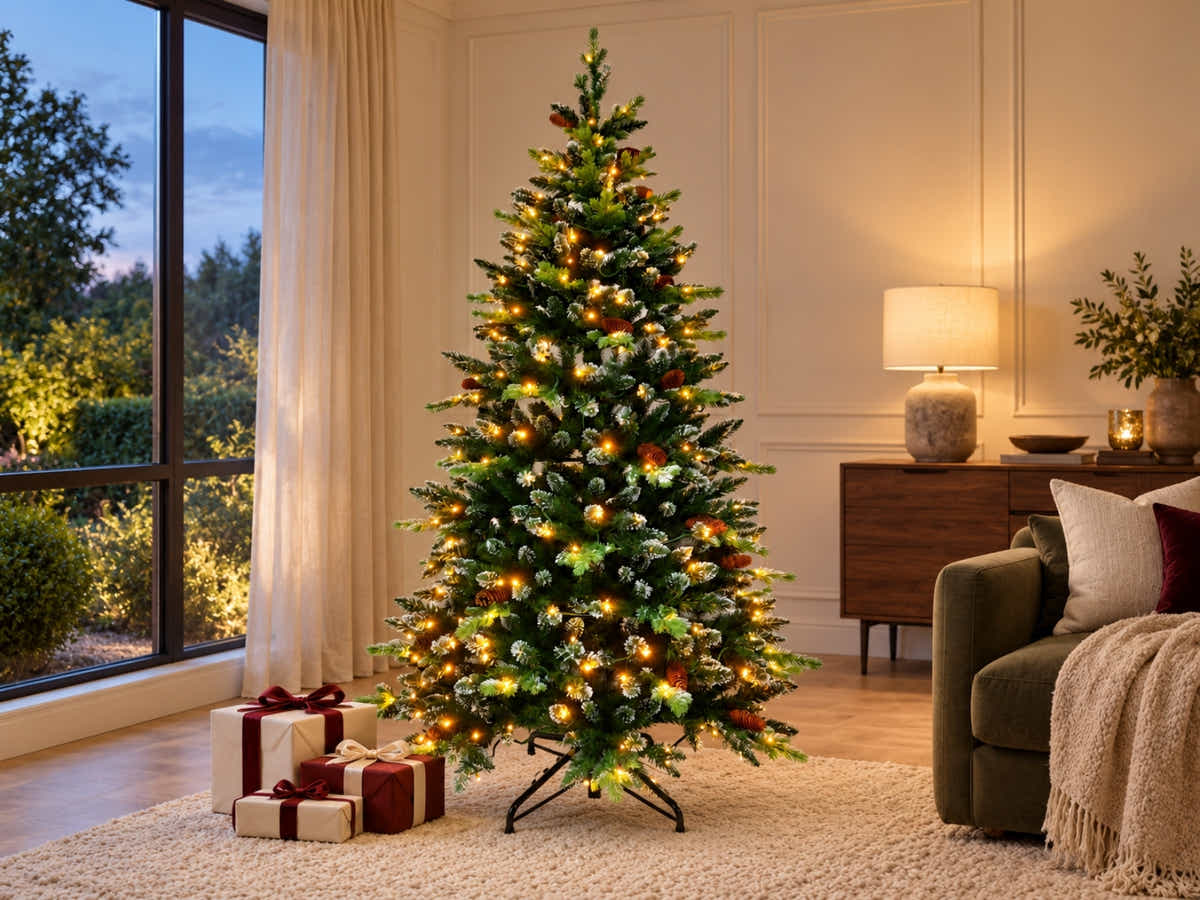 DS Christmas Tree Snow Tips with Lights - 6FT/180cm