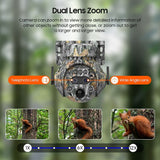 DS BD Security Hunting Camera Game 4G 6MP Solar Powered 12X Zoom Surveillance