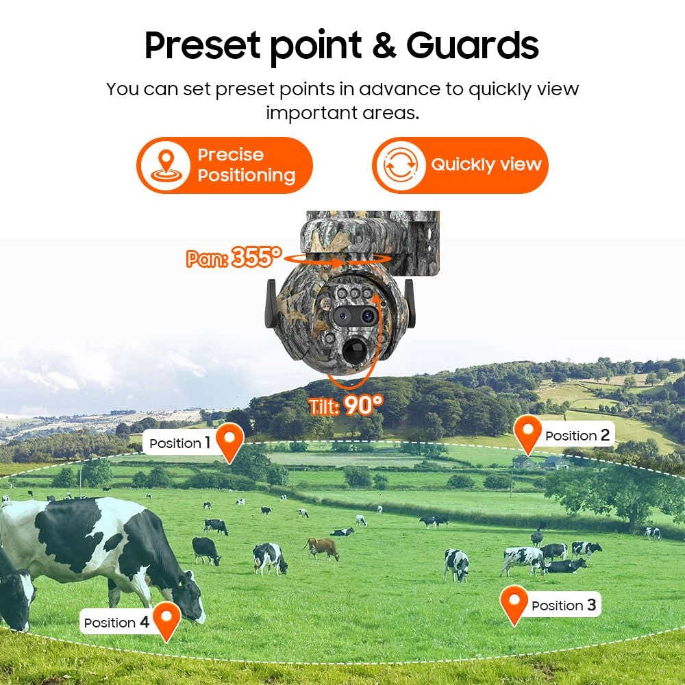 DS BD Security Hunting Camera Game 4G 6MP Solar Powered 12X Zoom Surveillance