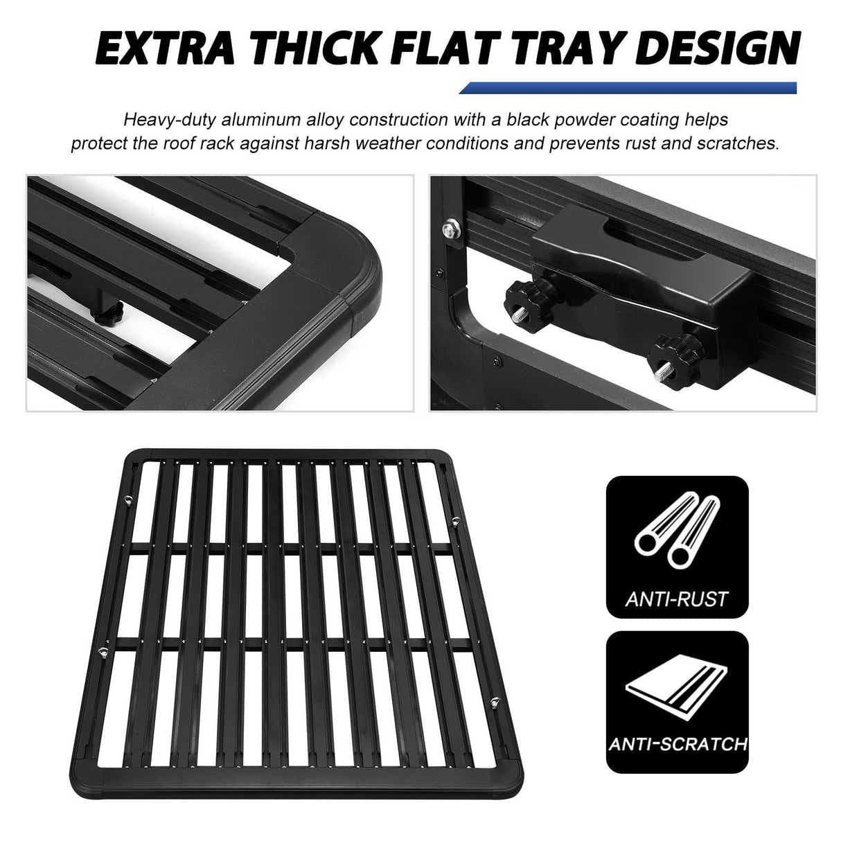 DS BD Universal Car Roof Rack Platform Storage Tray Basket Rooftop Alloy 300kg