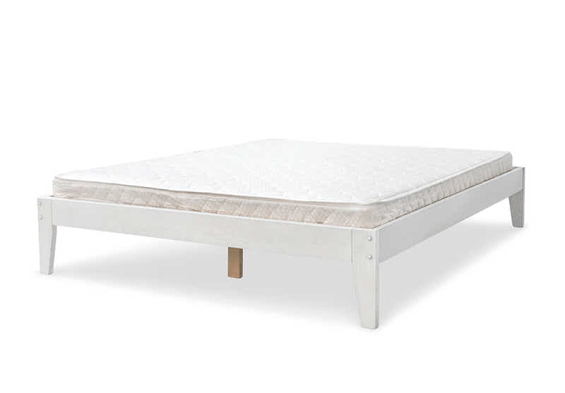 Sovo White Bed & Bonnell Mattress Combo - Queen