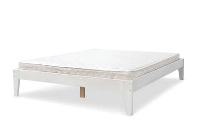 Sovo White Bed & Bonnell Mattress Combo - Queen