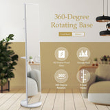 DS BD Full Length Mirror Tall Floor Free Standing Body Storage White 30x20x164cm
