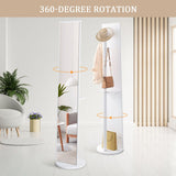 DS BD Full Length Mirror Tall Floor Free Standing Body Storage White 30x20x164cm