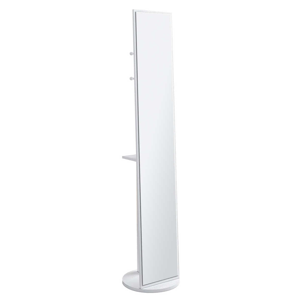 DS BD Full Length Mirror Tall Floor Free Standing Body Storage White 30x20x164cm