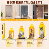 DS BD Retractable Safety Gate Dog Cat Extra Tall Fence 190 to 250cm White