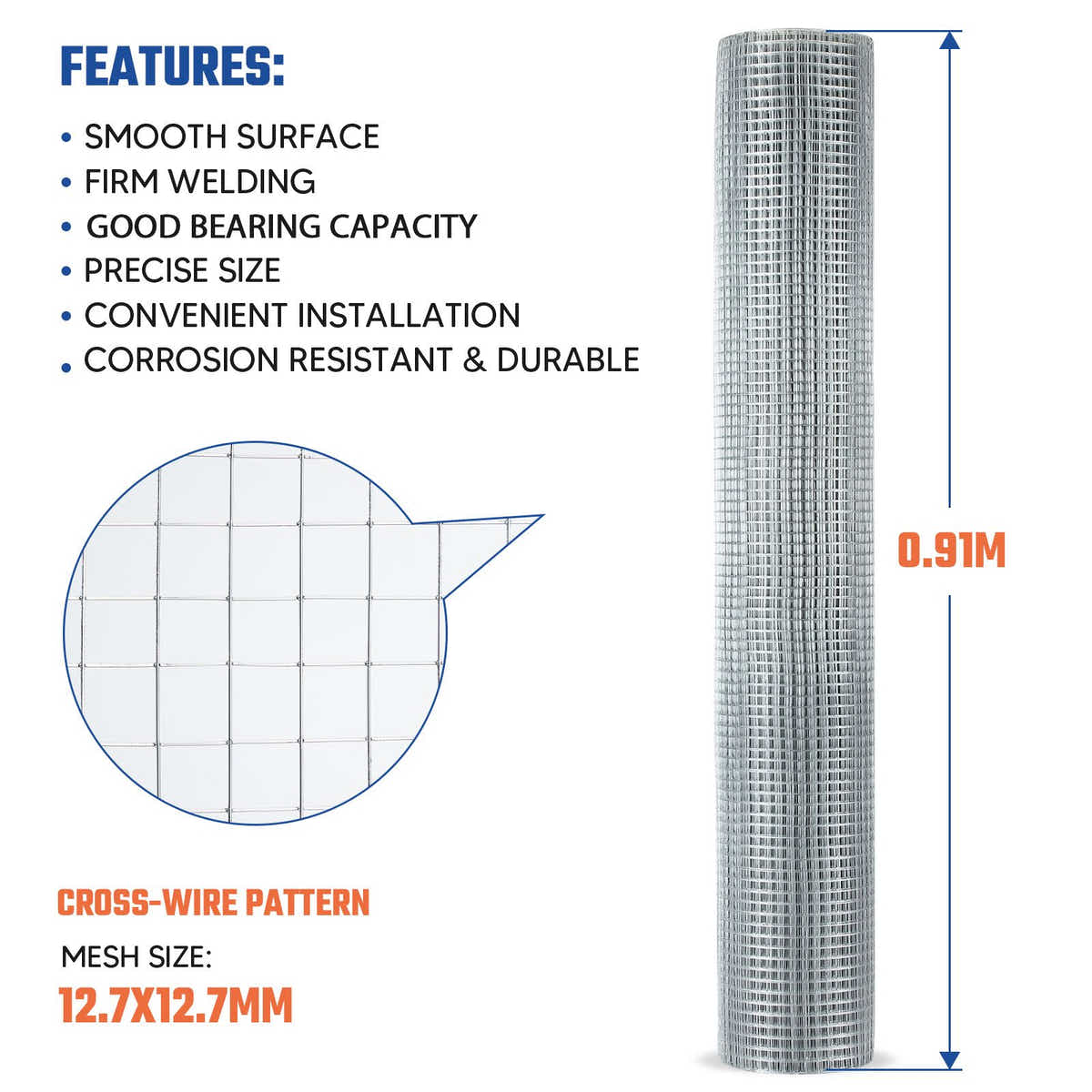 DS BD Welded Wire Mesh Fence 40mx0.91m Chicken Coop Tree Plant Guard Rabbit Cage
