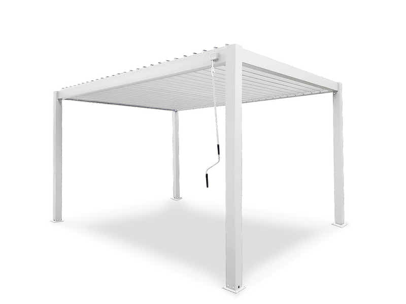 Aluminum Louvre Roof Pergola White - 3m x 4m